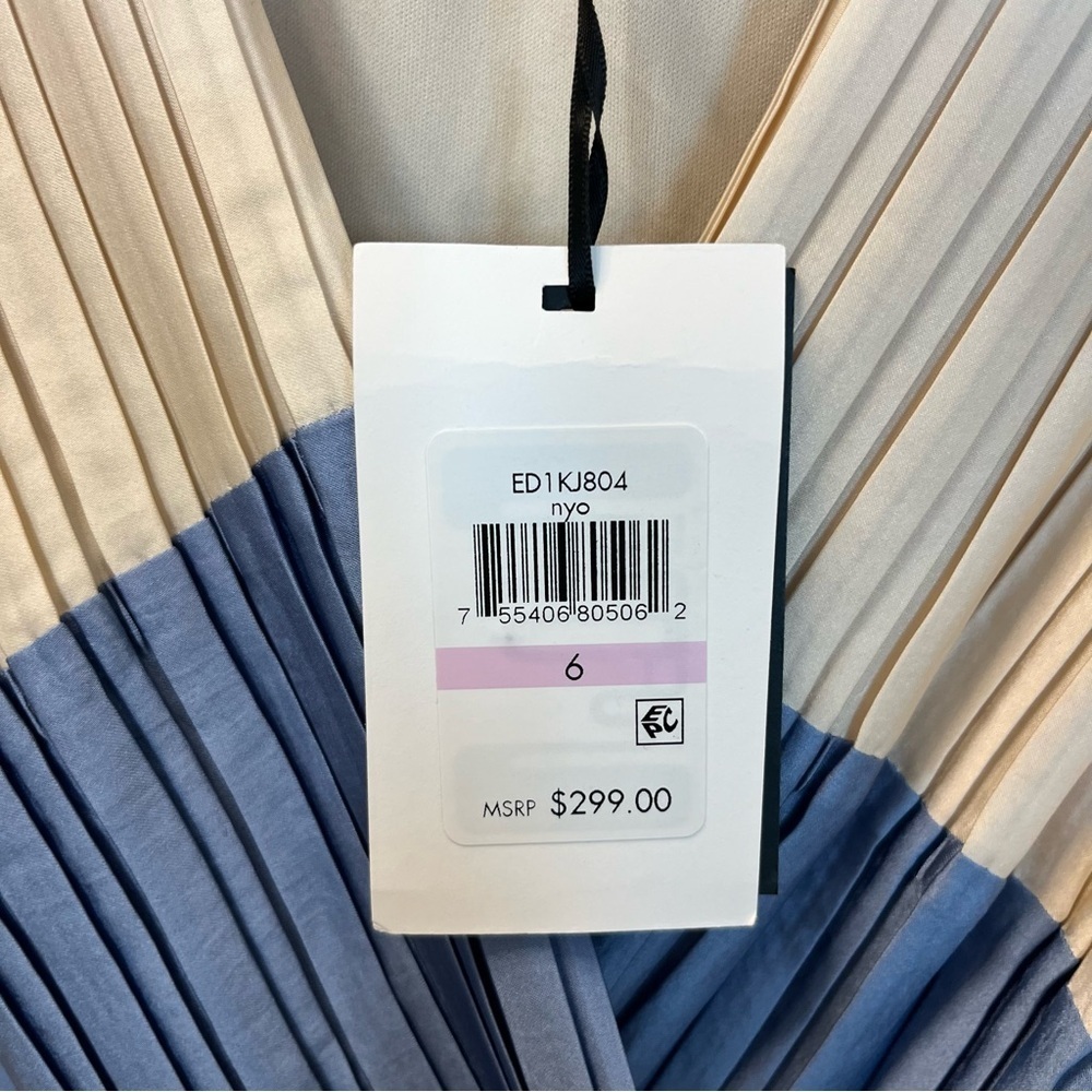 DKNY Sleeveless Pleated Maxi Dress Color block Size 6 NWT Formal, Wedding, - Picture 10 of 12